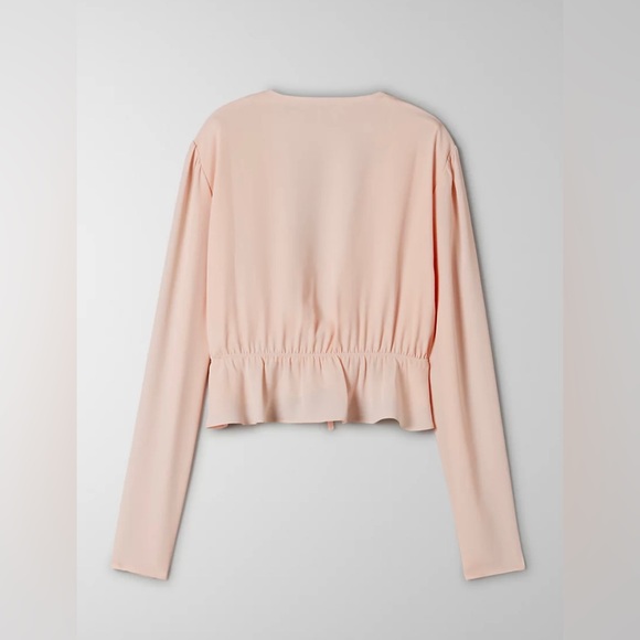 White Cropped Tie-Front Blouse - XS - Picture 6 of 8